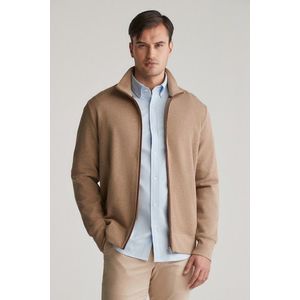 MIKINA GANT SACKER RIB FULL ZIP CARDIGAN KHAKI MEL obraz