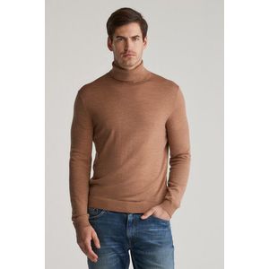 KARDIGAN GANT EXTRAFINE MERINO WOOL TURTLENECK DK. SAND MELANGE obraz