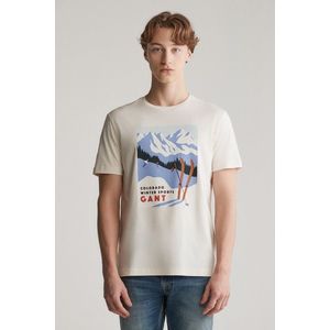 TRIČKO GANT SEASONAL GRAPHIC T-SHIRT CREAM obraz