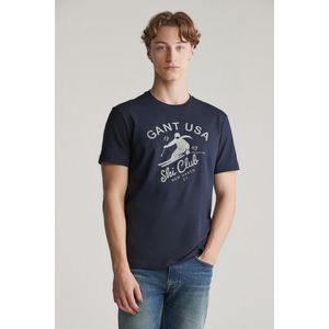 TRIČKO GANT SEASONAL GRAPHIC T-SHIRT EVENING BLUE obraz