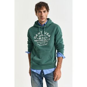 MIKINA GANT GRAPHIC HOODIE WOODY GREEN obraz