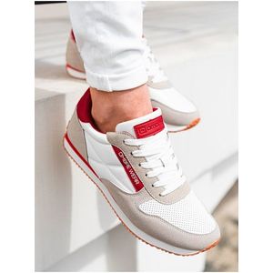 Bílo-béžové pánské sneakers boty Ombre Clothing T310 obraz