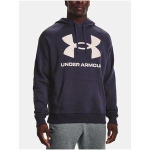 Šedofialová pánská mikina s kapucí Under Armour UA Rival Fleece Big Logo HD obraz