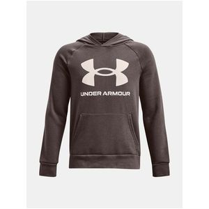 Tmavě hnědá klučičí mikina Under Armour UA RIVAL FLEECE HOODIE obraz