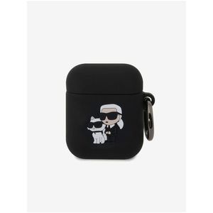 Karl Lagerfeld 3D Logo NFT Karl and Choupette Silikonové Pouzdro pro AirPods 1/2 Black obraz