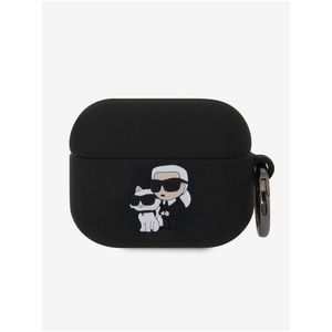 Karl Lagerfeld 3D Logo NFT Karl and Choupette Silikonové Pouzdro pro AirPods Pro Black obraz