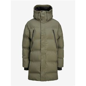 Khaki pánský zimní prošívaný kabát Jack & Jones Alpha obraz