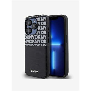 PU Leather Repeat Pattern Card Pocket Zadní Kryt pro iPhone 14 Pro Black DKNY obraz