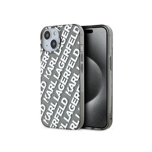 Karl Lagerfeld IML Electroplated Repeated Logo Zadní Kryt pro iPhone 15 Silver obraz