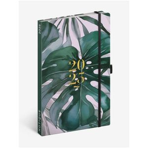 NOTIQUE Týdenní diář Monstera 2025, 13 x 21 cm obraz