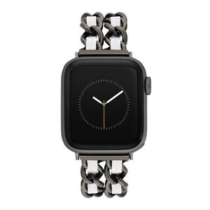 Dámský řemínek Steve Madden v kombinaci ocel a veganská kůže pro Apple Watch 38/40/41mm, WS/1001BKWT424445 obraz