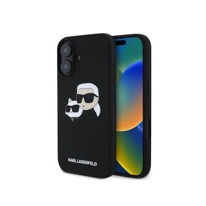 Karl Lagerfeld Liquid Silicone Double Heads MagSafe Zadní Kryt pro iPhone 16 Black obraz