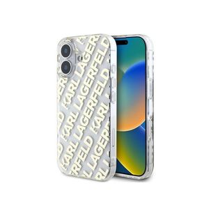 Karl Lagerfeld IML Electroplated Repeated Logo Zadní Kryt pro iPhone 16 Gold obraz