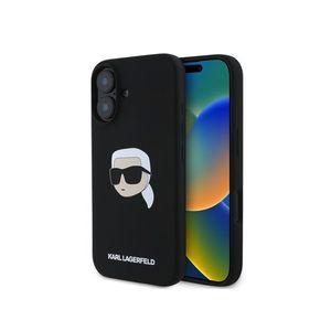 Karl Lagerfeld Liquid Silicone Karl Head MagSafe Zadní Kryt pro iPhone 16 Black obraz