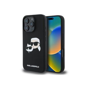 Karl Lagerfeld Liquid Silicone Double Heads MagSafe Zadní Kryt pro iPhone 16 Pro Black obraz