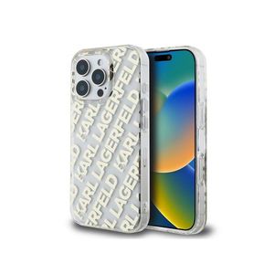 Karl Lagerfeld IML Electroplated Repeated Logo Zadní Kryt pro iPhone 16 Pro Max Gold obraz