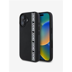 DKNY 3D Rubber Repeat Logo Line Zadní Kryt pro iPhone 16 Black obraz