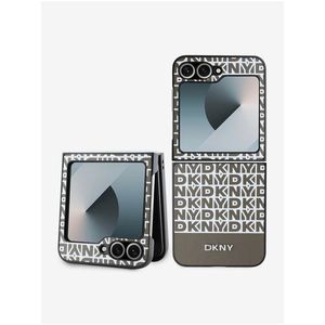 DKNY PU Leather Repeat Pattern Bottom Stripe Zadní Kryt pro Samsung Galaxy Z Flip 6 Brown obraz