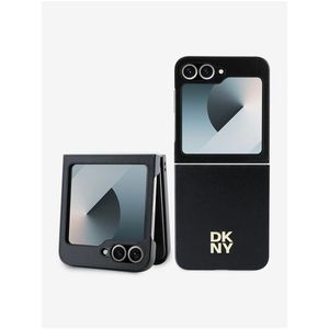 DKNY PU Leather Stack Logo Zadní Kryt pro Samsung Galaxy Z Flip 6 Black obraz