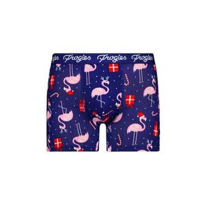 Pánské boxerky Flamingo Frogies Christmas modrá | růžová M Frogies obraz