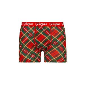 Pánské boxerky Tartan Frogies Christmas kaki | tmavě červená | červená M Frogies obraz