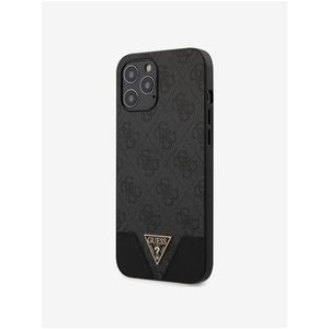 Guess PU 4G Triangle Zadní Kryt pro iPhone 12 Pro Max 6.7 Grey obraz