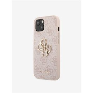 Guess PU 4G Metal Logo Zadní Kryt pro iPhone 13 Pink obraz