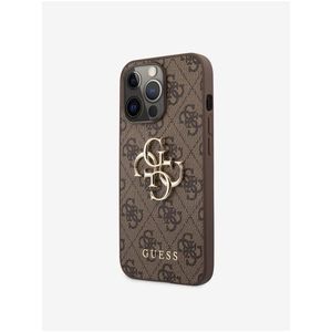 Guess PU 4G Metal Logo Zadní Kryt pro iPhone 13 Pro Brown obraz