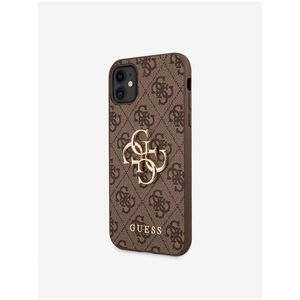 Guess PU 4G Metal Logo Zadní Kryt pro iPhone 11 Brown obraz