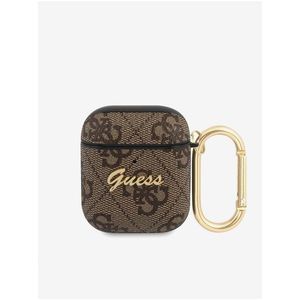 Guess 4G Script PC/PU Pouzdro pro Airpods 1/2 Brown obraz