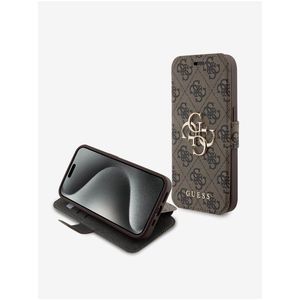 Guess PU Leather 4G Metal Logo Book Pouzdro pro iPhone 15 Pro Max Brown obraz