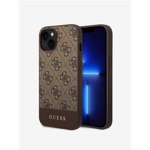 Guess PU 4G Stripe Zadní Kryt pro iPhone 14 Brown obraz