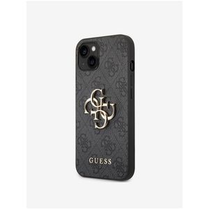 Guess PU 4G Metal Logo Zadní Kryt pro iPhone 14 Plus Grey obraz