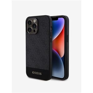 Guess PU 4G Stripe MagSafe Zadní Kryt pro iPhone 15 Pro Black obraz