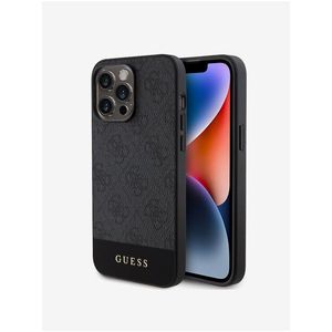 Guess PU 4G Stripe MagSafe Zadní Kryt pro iPhone 15 Pro Max Black obraz