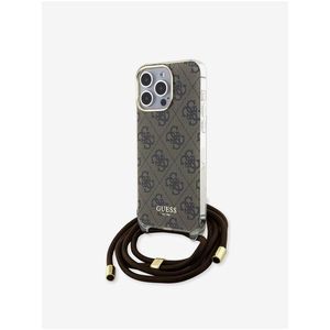 Guess IML 4G Printed Crossbody Popruh Zadní Kryt pro iPhone 15 Pro Brown obraz