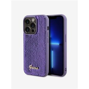 Guess Sequin Script Logo Zadní Kryt pro iPhone 14 Pro Max Purple obraz