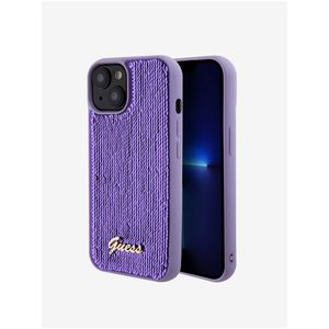 Guess Sequin Script Logo Zadní Kryt pro iPhone 15 Plus Purple obraz