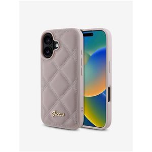 Guess PU Leather Quilted Zadní Kryt pro iPhone 16 Pink obraz