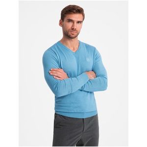 Elegantní pánský svetr BASIC s výstřihem do V Ombre Clothing obraz