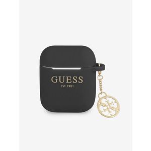 Guess 4G Charm AirPods 1/2 Black Obal Fialová obraz