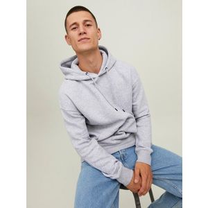 Světle šedá pánská mikina s kapucí Jack & Jones Star - Pánské obraz