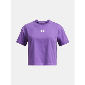 Under Armour UA Crop Sportstyle Logo SS Triko dětské Fialová obraz