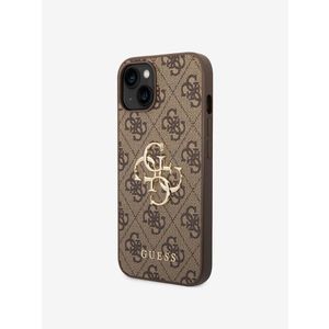 Guess PU 4G Metal Logo iPhone 14 Plus Brown Obal na telefon Fialová obraz