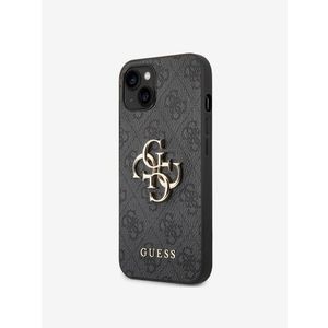 Guess PU 4G Metal Logo iPhone 14 Plus Grey Obal na telefon Fialová obraz