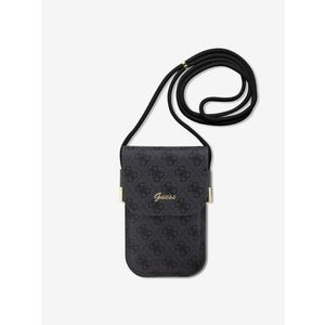 Guess PU 4G Metal Logo Script Black Obal na telefon Fialová obraz