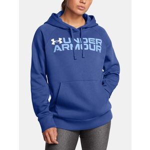 Under Armour Rival Fleece Wordmark Hoodie Mikina Modrá obraz