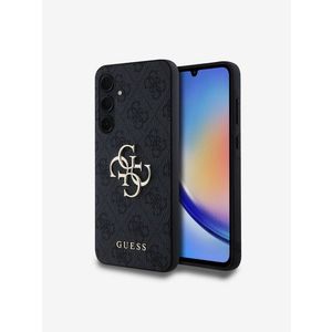 Guess PU 4G Metal Logo Zadní Kryt pro Samsung Galaxy A35 5G Grey Obal na telefon Fialová obraz