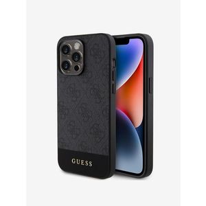 Guess PU 4G Stripe MagSafe Zadní Kryt pro iPhone 15 Pro Max Black Obal na telefon Fialová obraz