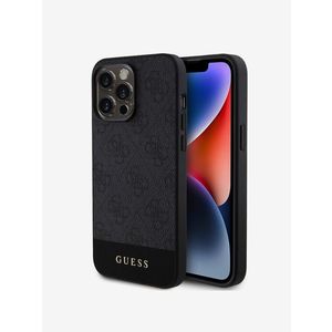 Guess PU 4G Stripe MagSafe Zadní Kryt pro iPhone 15 Pro Black Obal na telefon Fialová obraz